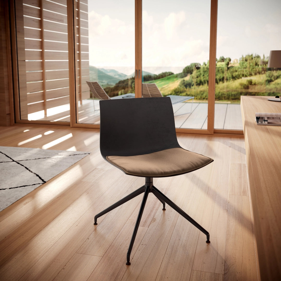 Arper Catifa Carta Design Trestle Chair with Glides 2